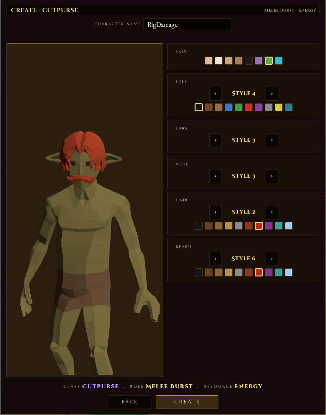 Character creation